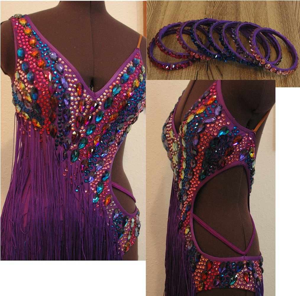 アンナ・チェモドゥロワ着用！石びっしりの豪華な紫のフリンジドレス（VESA） | Atelier Casablanca -ダンスドレスの部屋