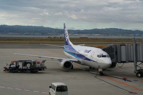 関西空港に待機中の羽田行きＡＮＡ機