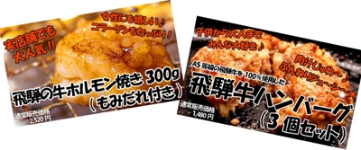 飛騨牛ハンバーグとホルモン焼の特別セット