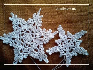 雪の結晶モチーフのレース編み♪コースターや壁飾りに 手作り手編み 