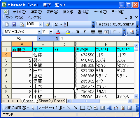 Excel シート内で別々の場所を同時に表示する 列の分割 パソってますか 楽天ブログ