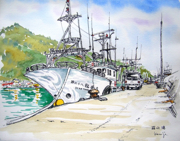 羅臼港 水彩画とイラストを楽しんで 楽天ブログ