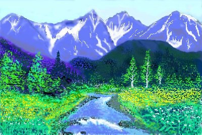 パソコンで描く風景画や花の絵も面白い 初めての試みではあるが やってみるとマウスでは大変でした 思いつくまま 京都から 楽天ブログ