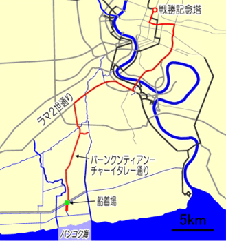 船着場から運河へ