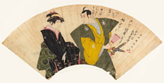 写楽の肉筆画（扇面画の本蔵と小浪） | 又兵衛～～～～～深水