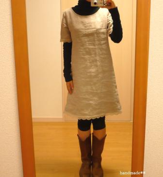 ヨーロッパリネンでシンプルワンピース | ハンドメイド☆ nanamiのこだわり洋服ブログ☆handmade - 楽天ブログ
