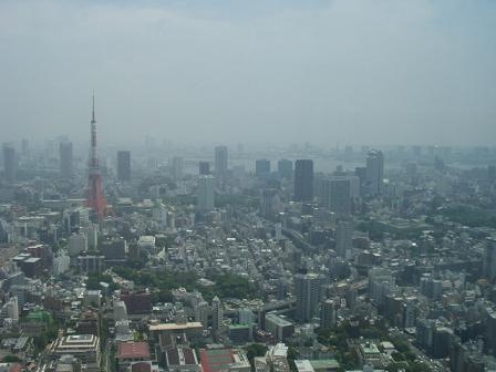 六本木ヒルズ大展望台から東京タワー方面
