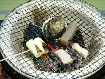 丹後産の活ｱﾜﾋﾞ♪丹後炭で焼く踊り焼きでつ♪