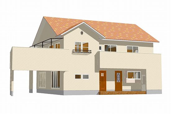 2世帯住宅　南欧風自然素材の家