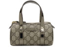 GUCCI グッチ コスメティックケース ベージュ/エボニーGG ガンメタル レザートリム 190400 FCIIG 9775