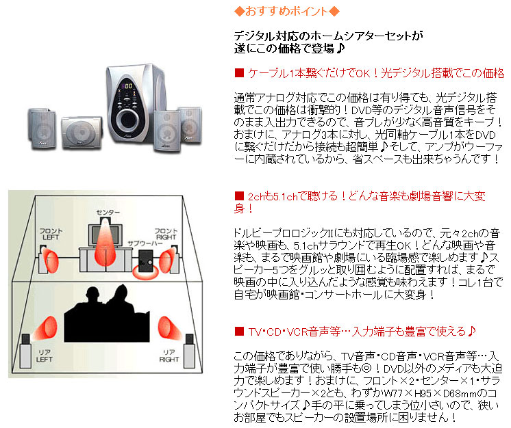 光デジタルのホームシアターセットが衝撃特価！FUZE デジタル対応