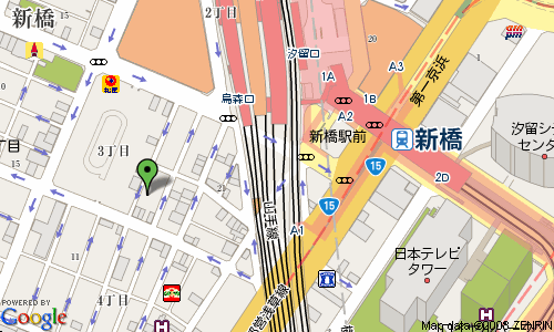 新橋ZAPの地図