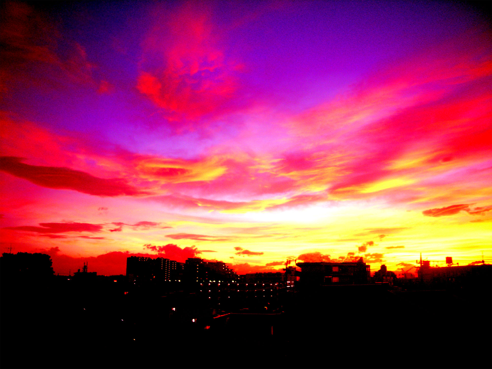 紫色の夕焼け
