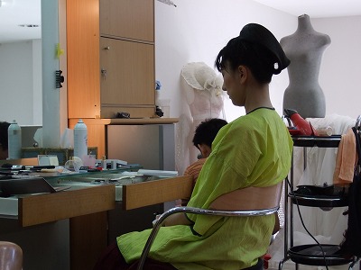 ヘアセット中