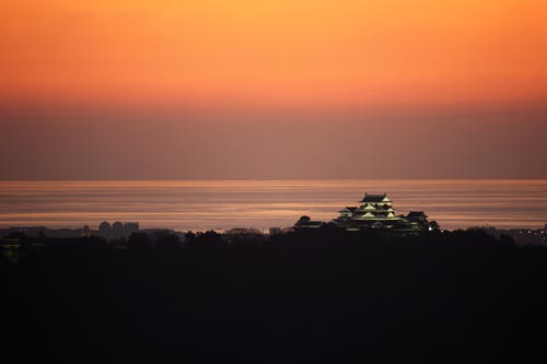 松山城夕景03