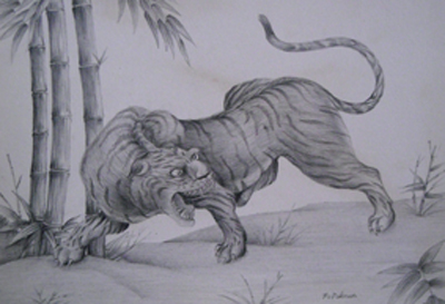 虎の鉛筆画