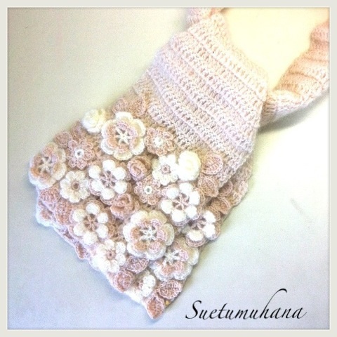 花飾りのマフラー 末摘む花の雑記帳 楽天ブログ