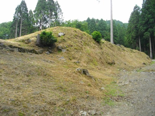 一乗谷城中の御殿跡土塁 (500x375).jpg