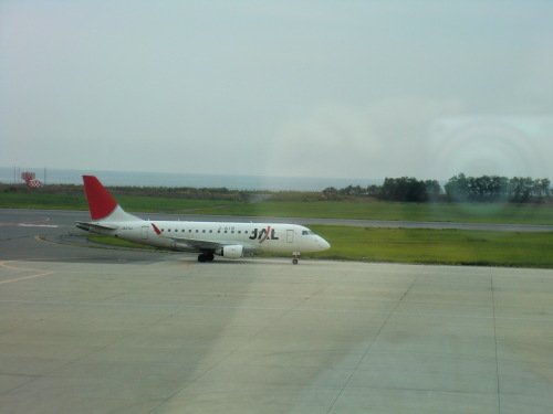 CIMG1121　新潟空港にてJAL機と日本海.JPG
