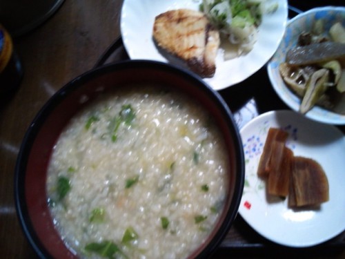 １月７日　朝七草がゆ.JPG