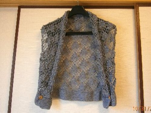 パプコーン編みのジレ