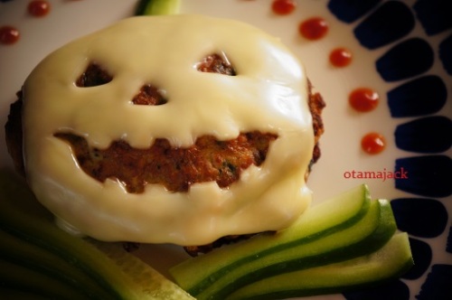 ハンバーグでジャックオランタン３.JPG