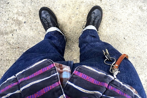 DANNER ＬIGHＴ D-31400X & CANTON OVERALLS Denim Pants 500-1060 & FOB FACTORY NEL WORK SHIRT F3191(BLUE) & Indian Motorcycle 裏ﾎﾞｱｼﾞｬｹｯﾄ  IM11360.JPG