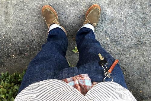 DANNER KEMPSTER KHAKI D-7606-KK & CANTON OVERALLS Denim Pants 500-1060 & FOB FACTORY NEL WORK SHIRT F3191 & 備中倉敷工房 ETERNAL ｽﾄﾗｲﾌﾟｶﾊﾞｰｵｰﾙ(WHITE) 53150.jpg