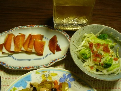 P1770974 (640x480)140906夕食　からすみと大根、からすみを使ったサラダ.jpg