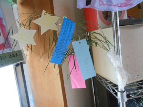 2014.6.28　幼稚園でもらった笹で、家でも七夕飾り5.JPG