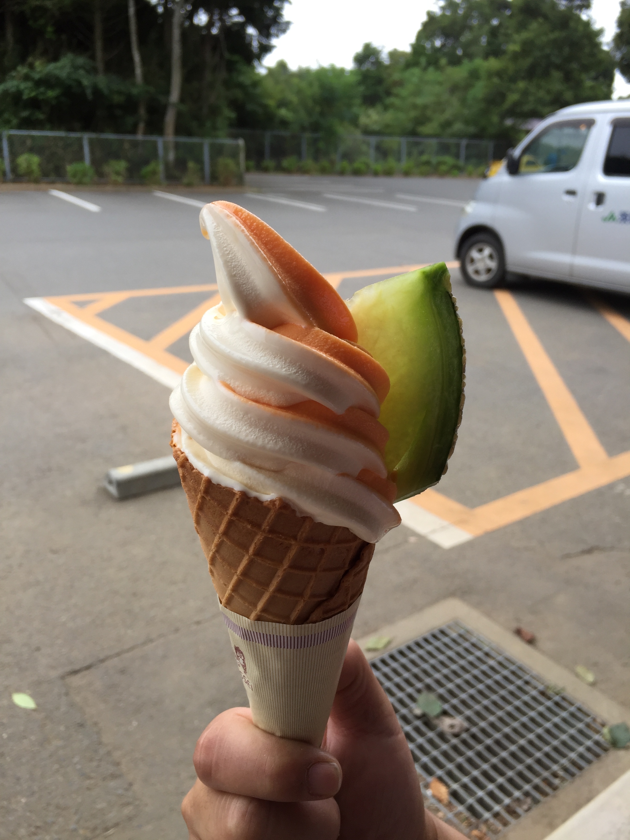鉾田のメロンソフトクリーム 美味百貨 マネキンさん頑張って 楽天ブログ
