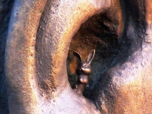 マンデラ像の耳 ウサギ