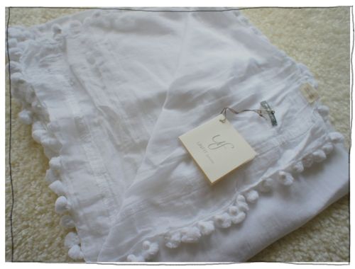 matta風 ボンボンストール ホワイト