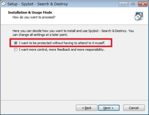 Spybot インストール2