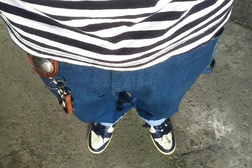 DUNK HI QK (VNTG) WHITE×MIDNIGHT NAVY 318544-141 & Lee×Ciaopanic 95936 ペインターパンツ & TOYS McCOY ''USN''6分丈ボーダー TMC1218.jpg