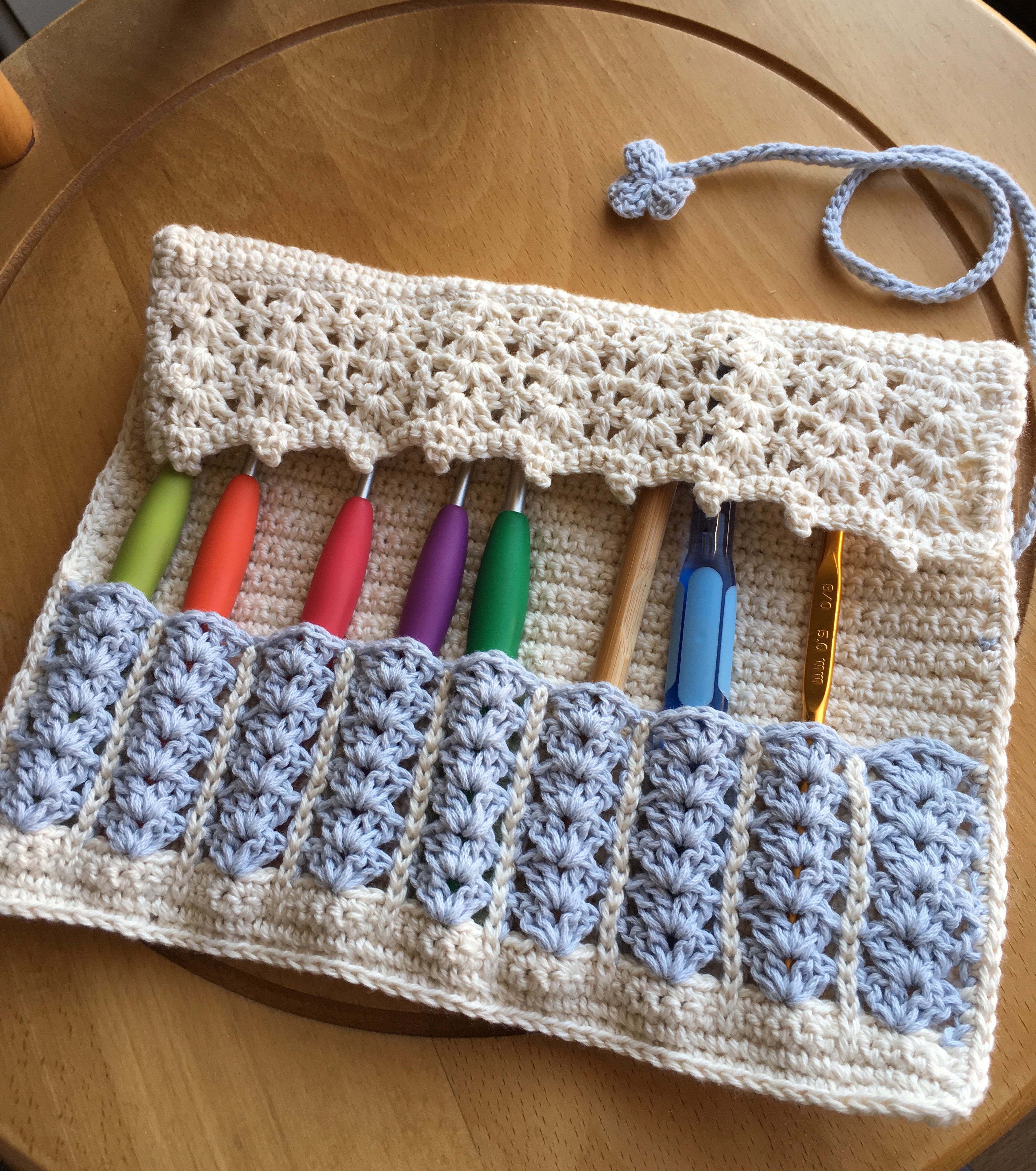 2色のコットンでかぎ針ケース お道具入れも可愛くしたい 毛糸とビスケット 編み物記録 楽天ブログ