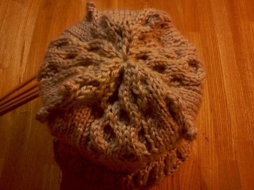 蜂の巣アラン帽子上部