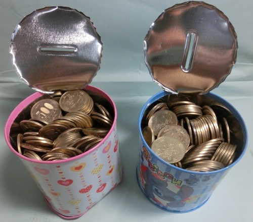 500円玉貯金箱オープン!.JPG
