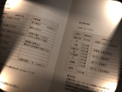 日程表（一部公開）