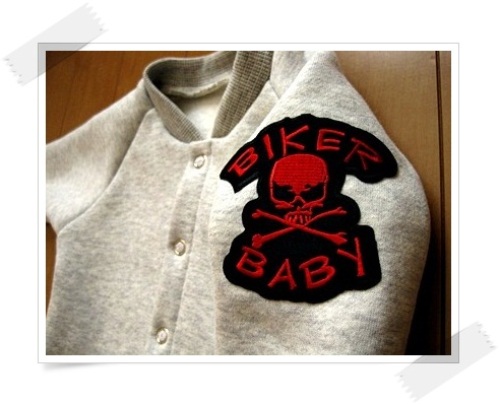 足付きカバーオール・BIKER BABY ワッペン