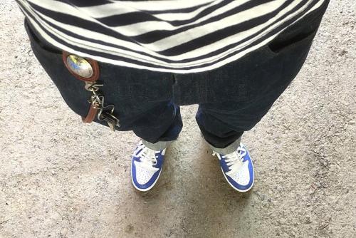 NIKE AIR JORDAN 1 RETRO LOW EAST SIDE WHITE×VARSITY RED×VRSTY ROYAL 309192-161 & CANTON OVERALLS Denim Pants 500-1060 D.INDIGO & TOYS McCOY ''USN''6分丈ボーダー TMC1218.jpg