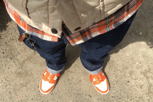 DUNK HI QK (VNTG) WHITE×ORANGE BLAZE 318544-181 & CANTON OVERALLS Denim Pants 500-1060 & House of Blues FLANNEL CHECK SHIRTS 270-3400YS & Pherrow's BUM BLE BEE×Daytona ﾅｲﾛﾝﾍﾞｽﾄ 限定70着 品番07S-BVJ1-DTN.JPG