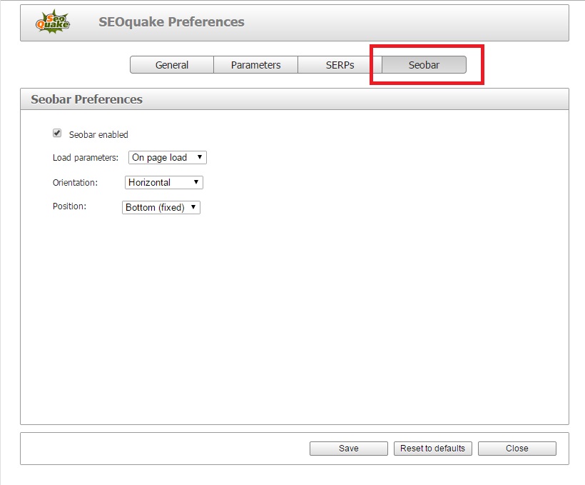 環境設定_SEOツールバー
