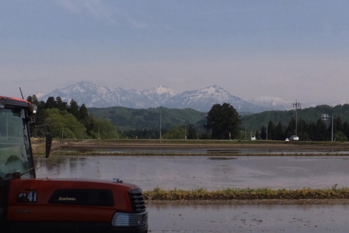 圃場と越後三山　2014.05.06