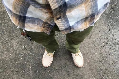 Caminando 100517 Mocca OX Shoes Arena &  JOHNBULL　ﾜﾝｻｲﾃﾞｯﾄﾞｶｰｺﾞﾊﾟﾝﾂ　11114ﾀﾞｲ　NO.71-0445 & Pherrow's 13S-720WS 長袖ﾜｰｸｼｬﾂ.JPG