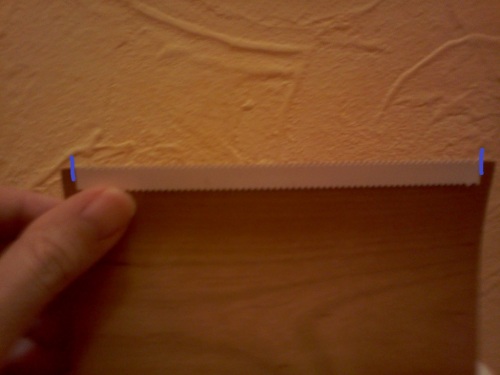 プラスチック刃を貼る