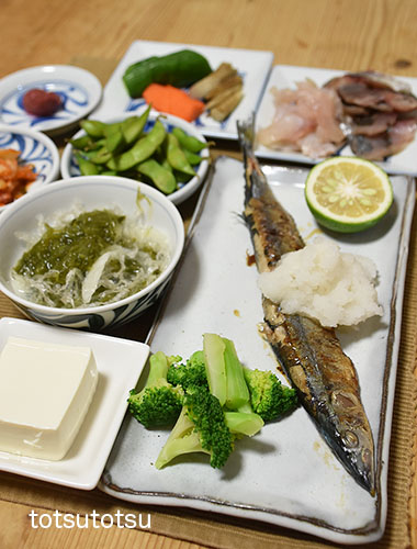 秋刀魚の塩焼きと鯵とホウボウの昆布締め とつとつ日記 楽天ブログ