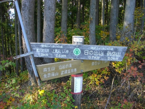 日の出山白岩の滝分岐.JPG