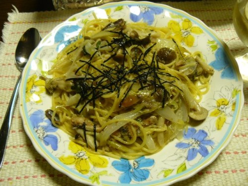 P1760168 (640x480)140616夕食　オイルサーディンを使ったスパゲティ.jpg