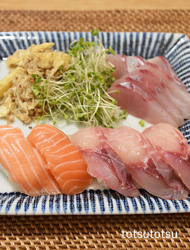 イサキとサーモンのお寿司 とつとつ日記 楽天ブログ